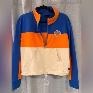 Blue and Orange Half-Zip Pullover